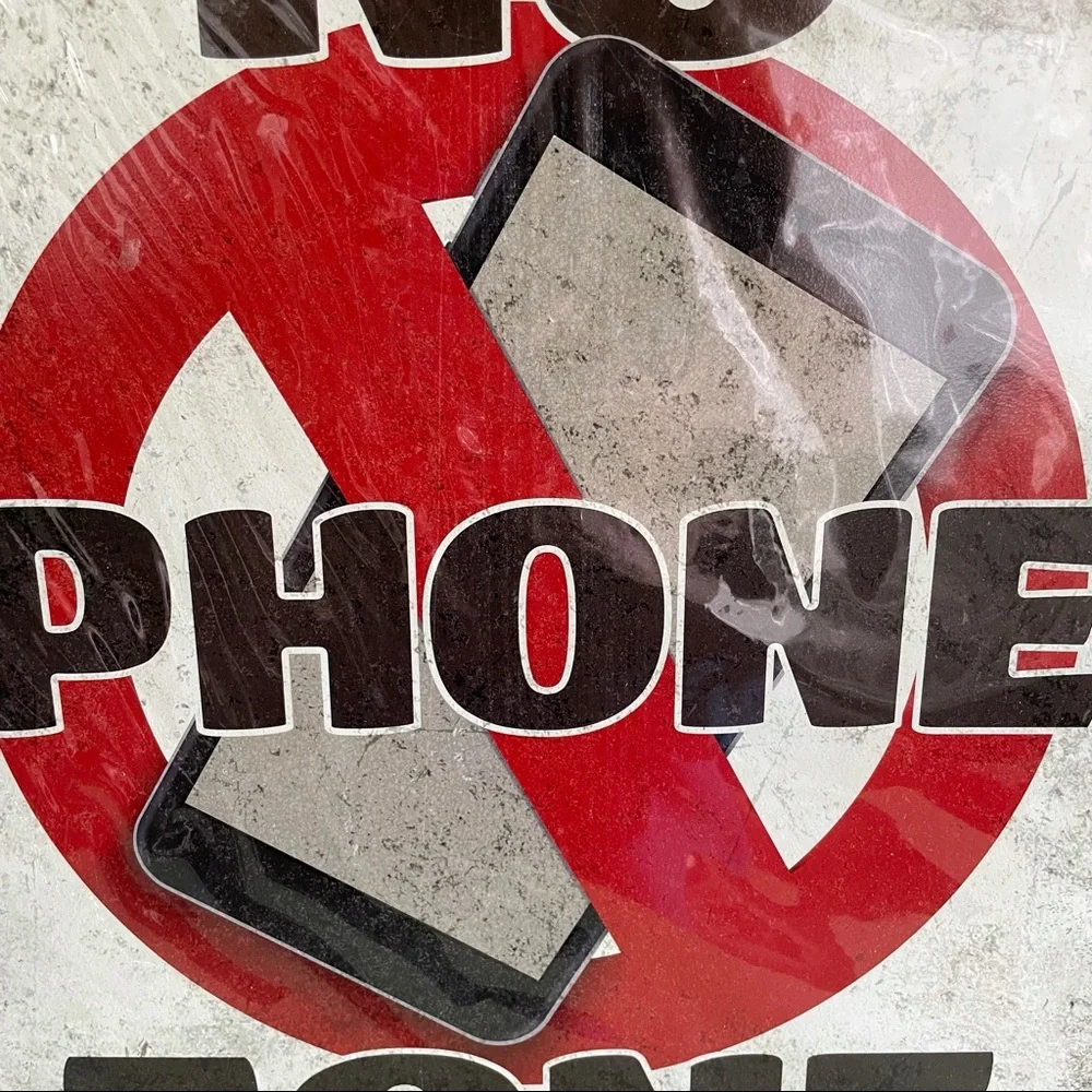 NEW No Phone Zone Metal Sign